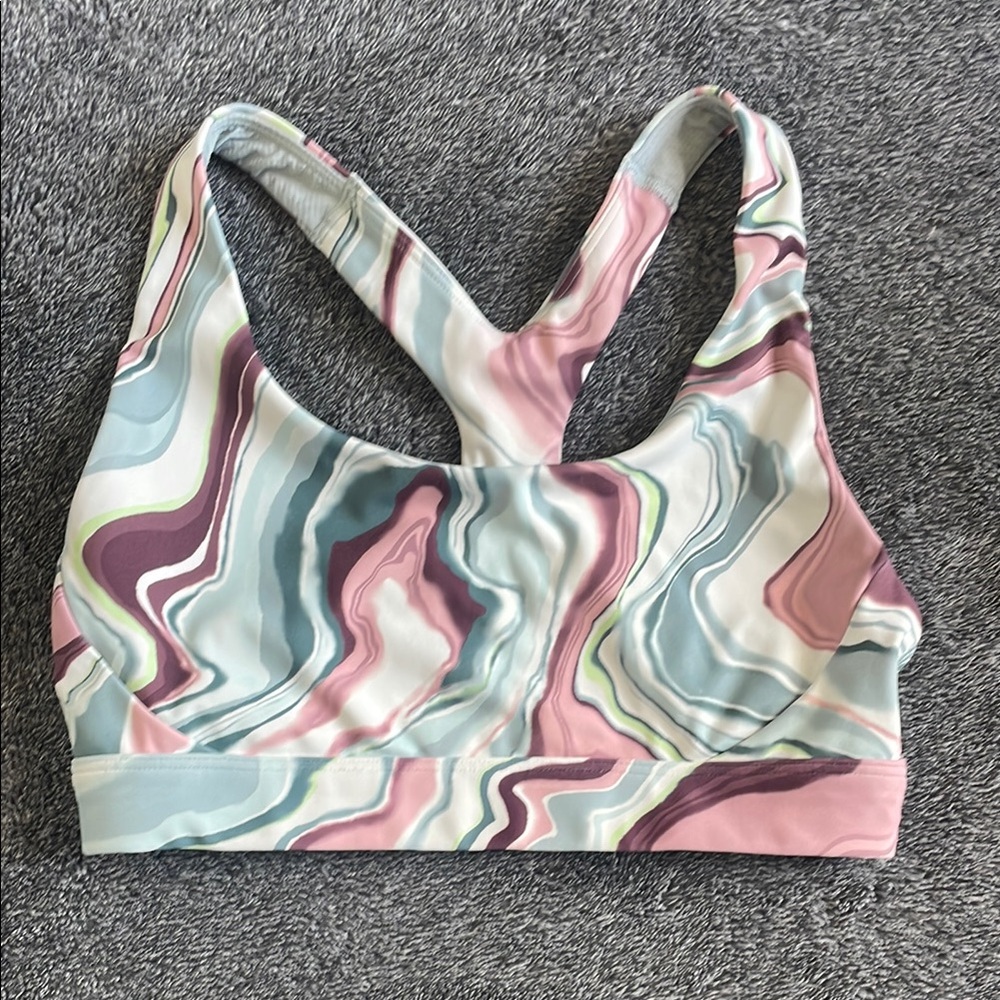 Athleta Sports Bra XS Marble Print Racerback